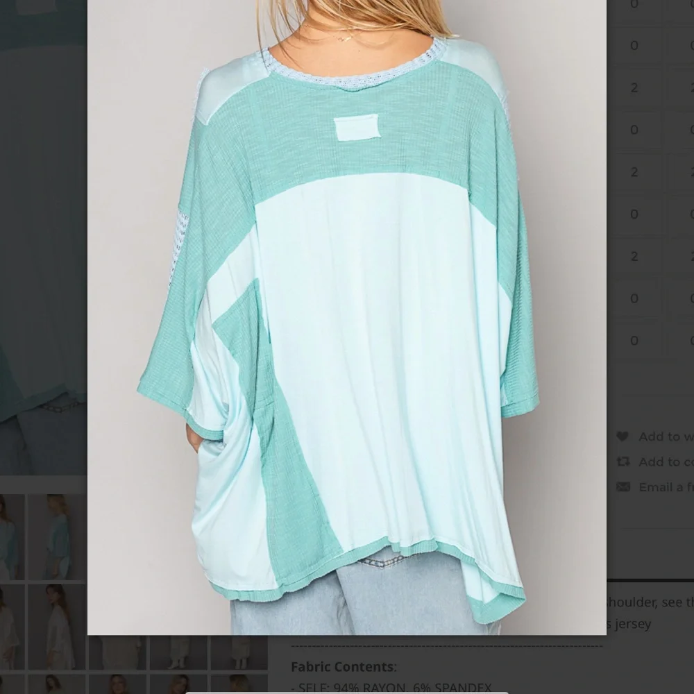 POL “ Plymouth “ POL Relaxed Fit V-Neck Top with Crochet Detail BR28 - Picture 4 of 8